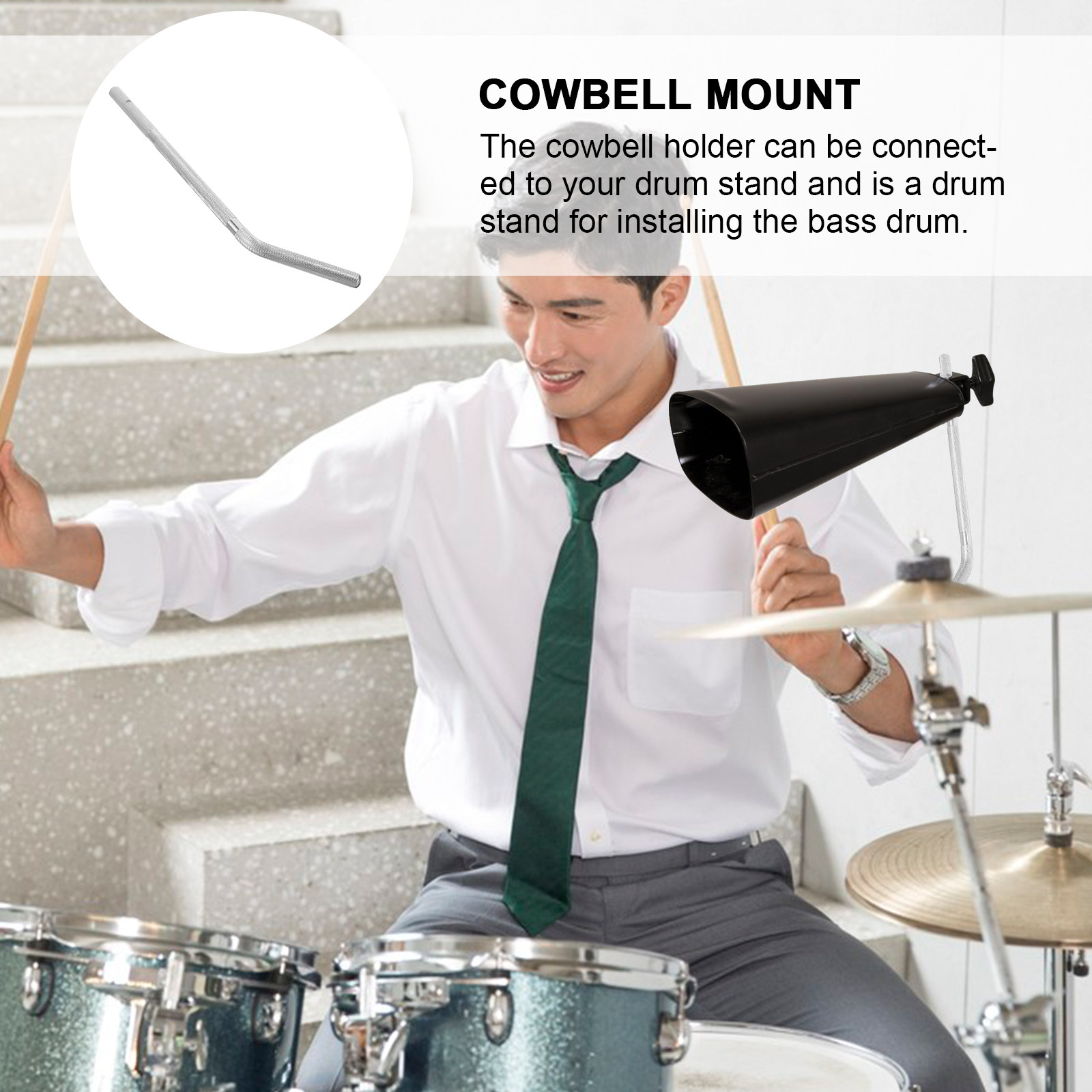 Musical Instrument Kit - Braket Cowbell Logam Tahan Aus, Dudukan