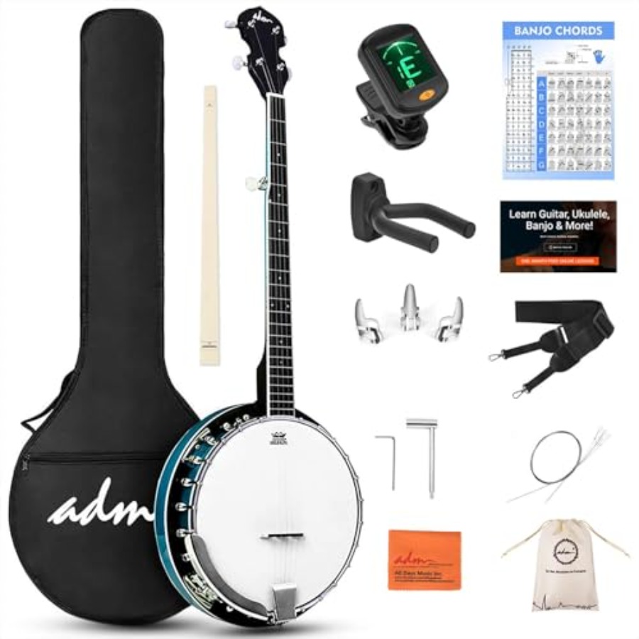 Banjo 5 String Open - Set Banjo 5 Senar Ukuran Penuh,