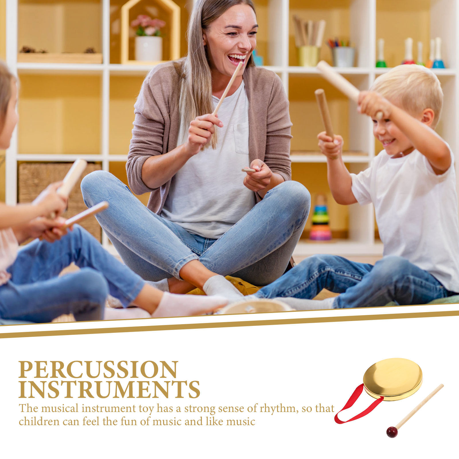 1Set Gong Genggam Instrumen Pe - Musical Instrument Gong ulasan dan harga
