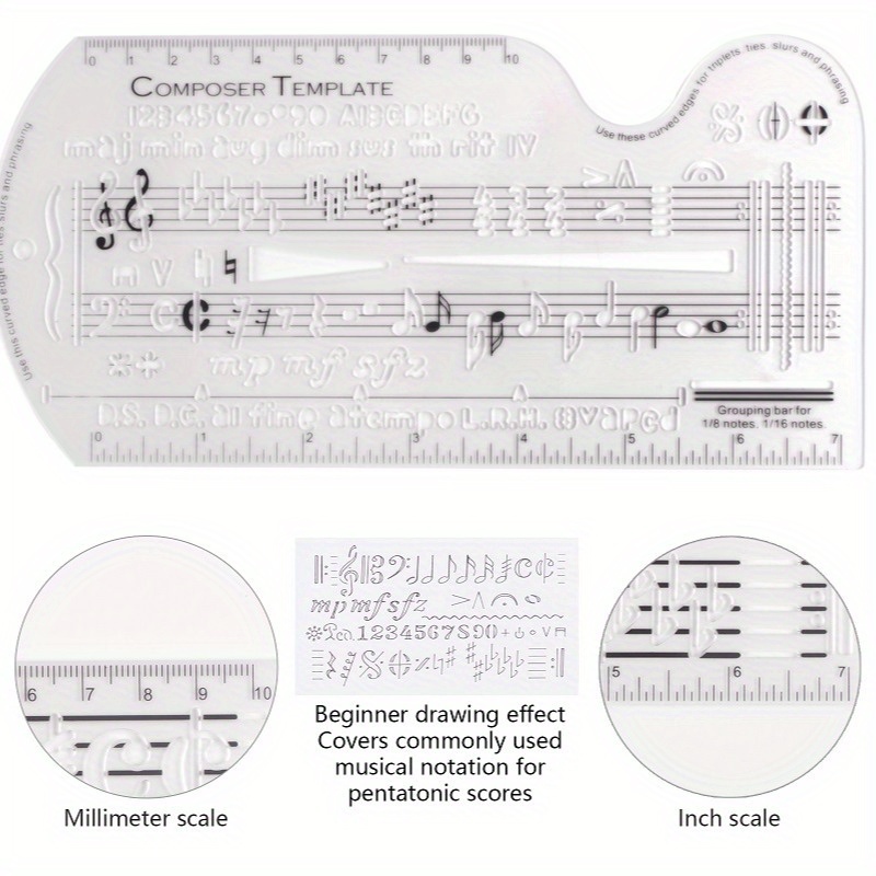 Penggaris Pengukur Lima Garis  - Musical Instrument In Drawing ulasan dan harga