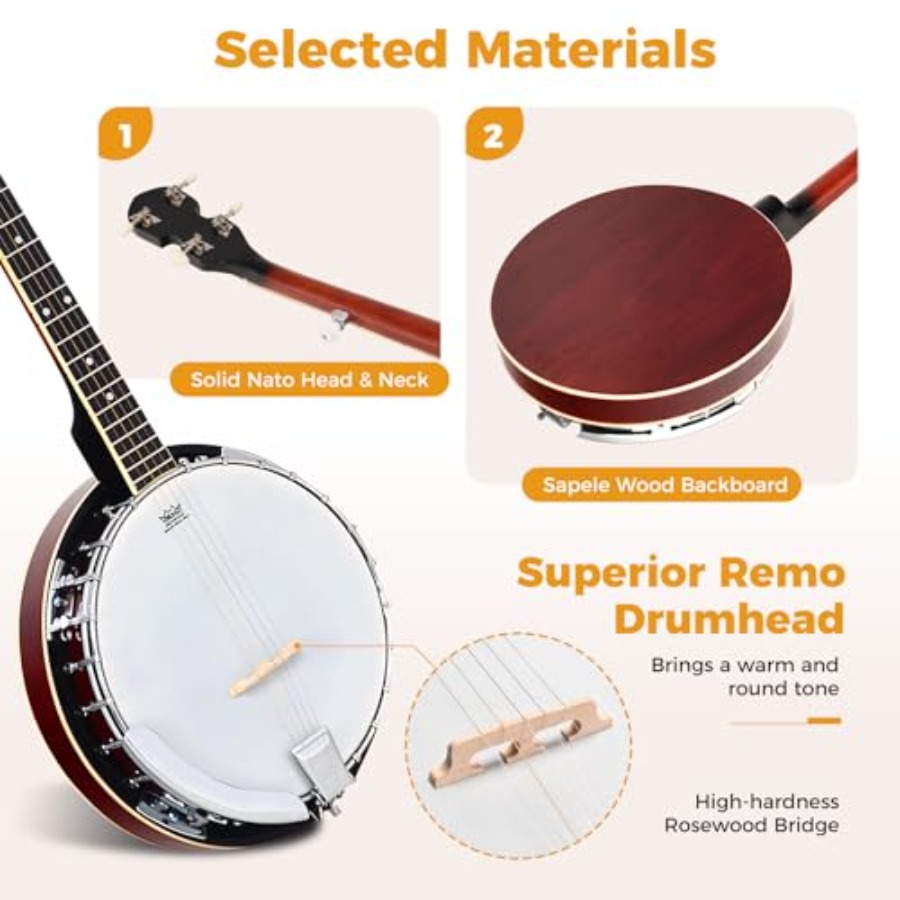 Banjo 5 Senar, Set Banjo Ukura - Banjo 5 String Open ulasan dan harga