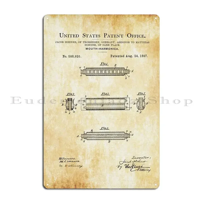 Poster Logam Desain Gua Sinema - Musical Instrument In Drawing ulasan dan harga